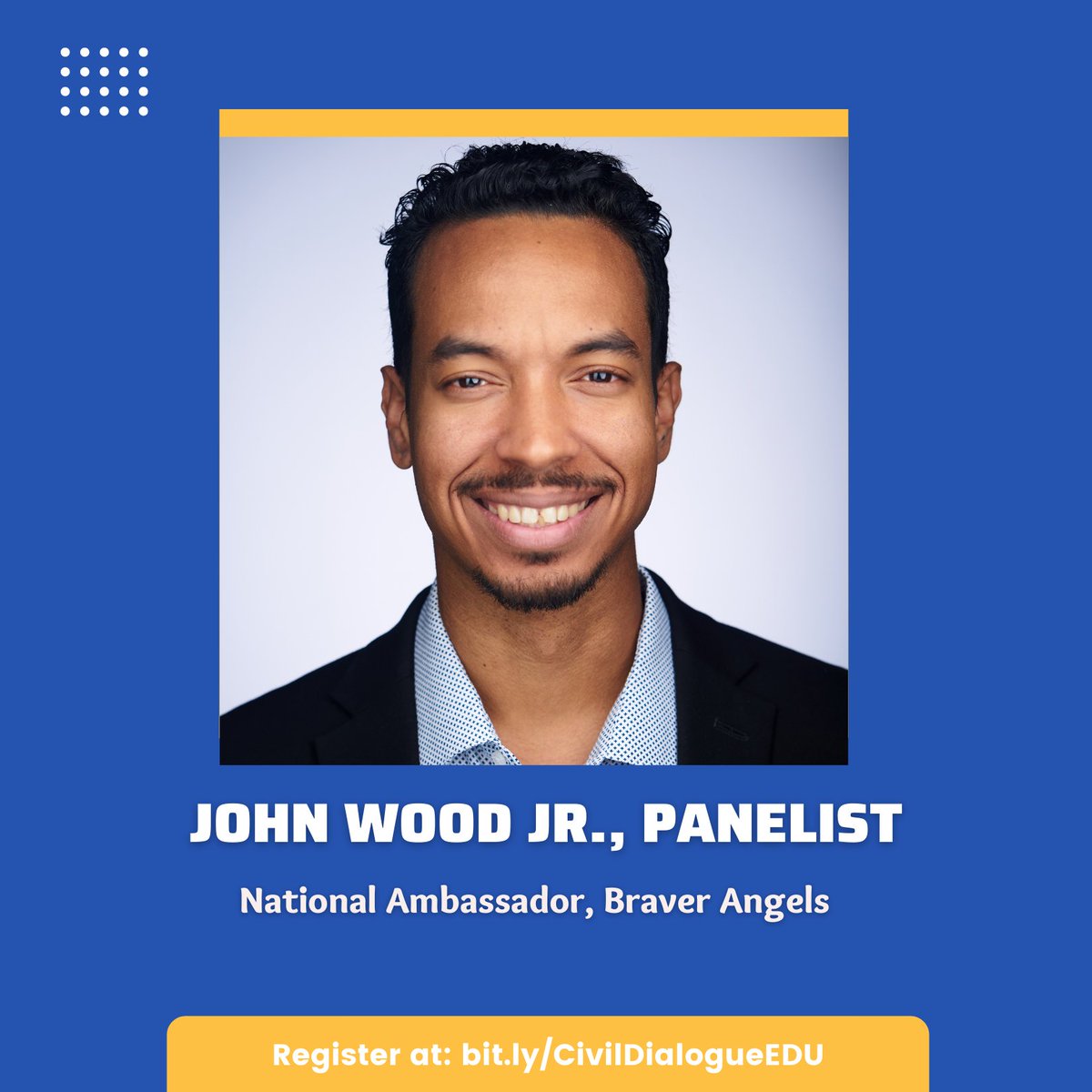 CWCxEDU's tweet photo. Here's our panel! Alice Siu, @JohnRWoodJr @justineraelee, and @MiaCharity. Join us on April 19th @ 6PM PDT for "Civil Dialogue in Partisan Times".
Register here: https://t.co/O2JtCiT3Dx
#CreatingCitizens
#CWEDU
@cwclub https://t.co/FqXAkUQ8tk
