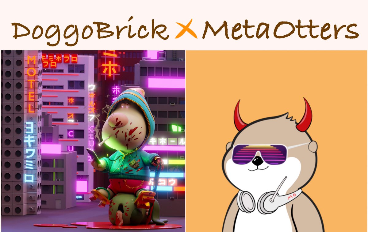 MetaOtters_NFT's tweet photo. ✨WL Giveaway✨
🦦MetaOtters x DoggoBrick🐶

🎁5 x MetaOtters WL!
🎁5 x DoggoBrick WL!

How to enter✅:

1⃣ Follow @MetaOtters_NFT &amp; @DoggoBrick
2⃣ RT &amp; Like 
3⃣Tag 3 friends

⏰Winner in 24 hour!

#NFT #NFTs #NFTGiveaway #NFTCommmunity #NFTcollections https://t.co/LCLqSZHgl6