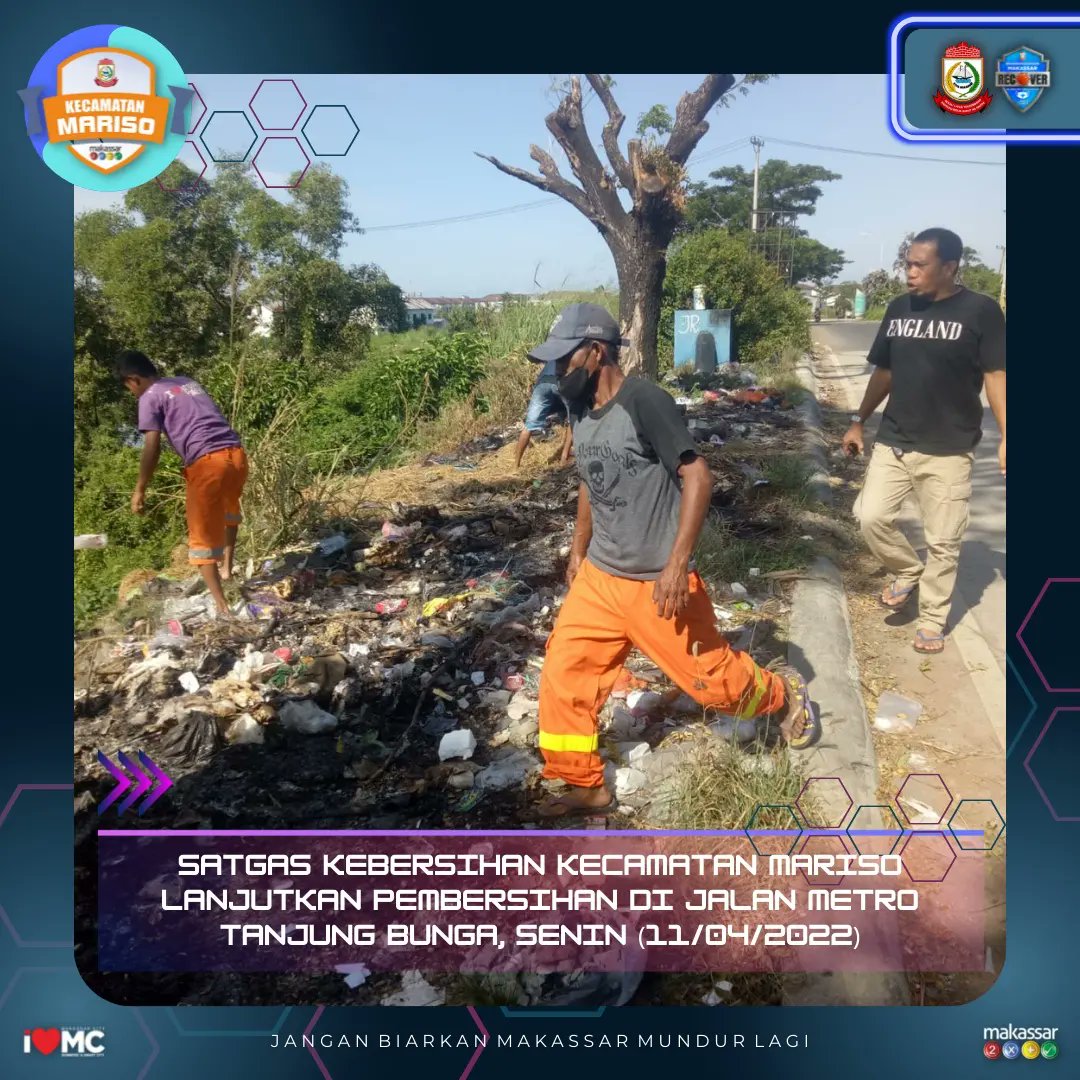 Optimalkan Kebersihan Jalur, Satgas Kebersihan Kecamatan Mariso kembali diturunkan di Jalan Metro Tanjung Bunga, Senin (11/04/2022)

Giat ini terdiri dari pembersihan tumpukan sampah, pemangkasan rumput, pembersihan material pasir dan pengangkutan hasil pembersihan

#ppidmariso