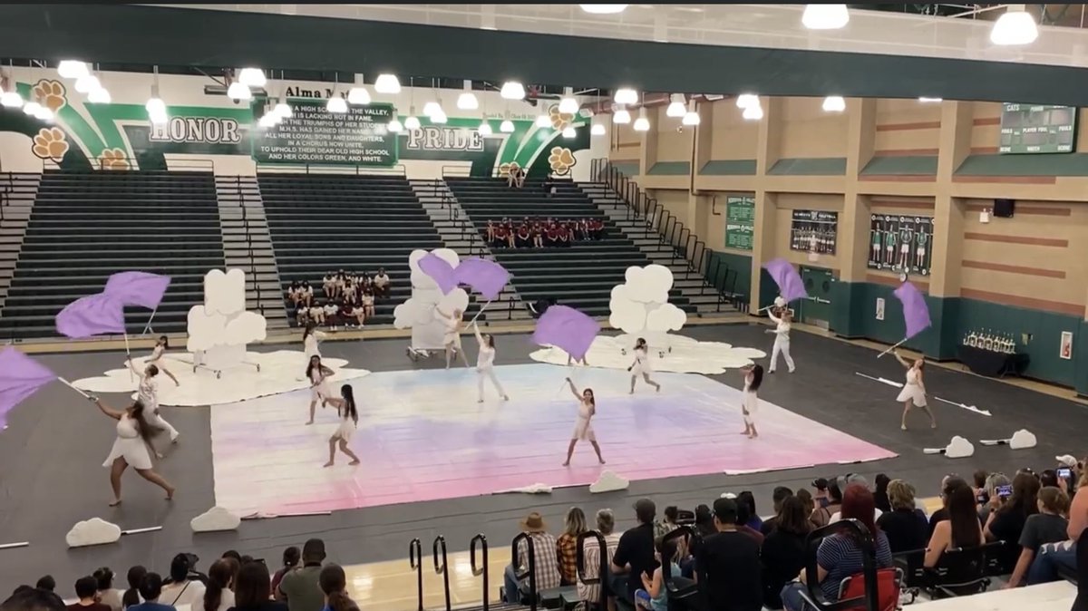 BandViking's tweet photo. The Marina Winter Guard traveled to Monrovia High School this weekend, and brought home a 4th place trophy. Next competition is Championships on April 23rd. #marinavikings #wgasc #greatkidsgreatmemories https://t.co/XVfmSpsqfW