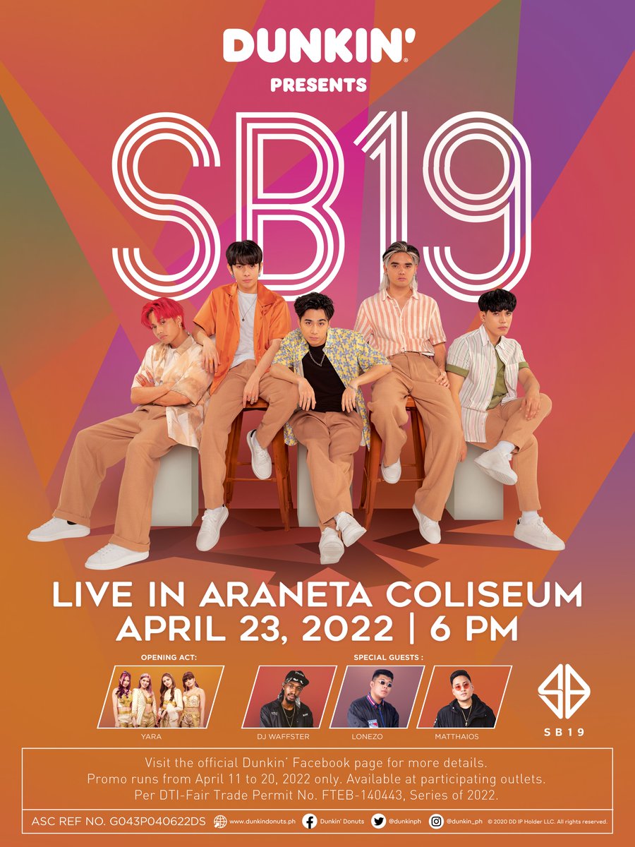 The long wait is over! #DunkinPHSB19Concert is finally happening LIVE at the Araneta Coliseum on April 23, 2022! 💙 See you there. #DunkinPH