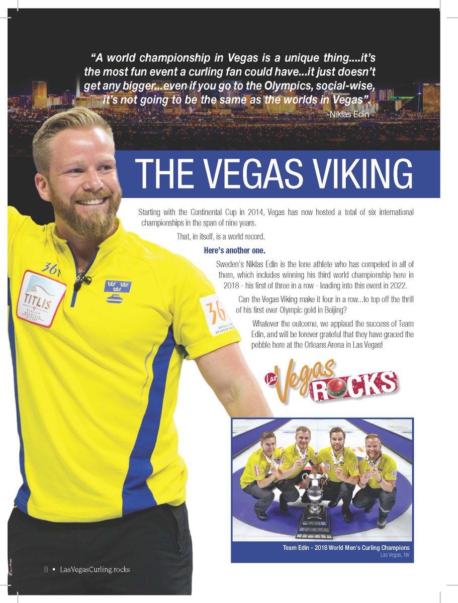 Curling Las Vegas (@lvcurlingrocks) on Twitter photo Congratulations <a href="/TeamNiklasEdin/">Team Niklas Edin</a> on another remarkable run. This page from our souvenir program pretty much set the stage and you lived up to the billing. Congratulations <a href="/TeamNiklasEdin/">Team Niklas Edin</a> on another remarkable run. This page from our souvenir program pretty much set the stage and you lived up to the billing.