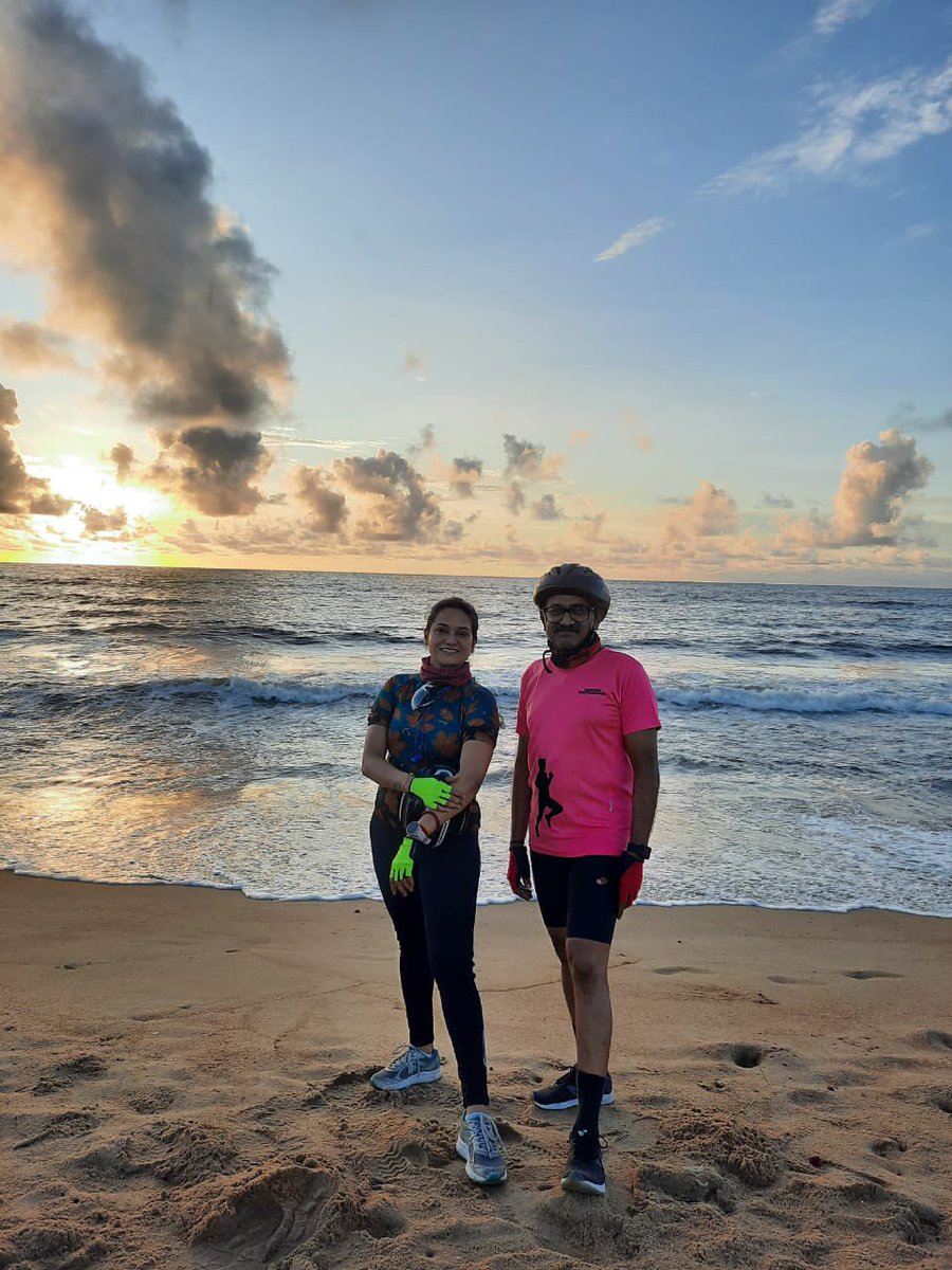 My challenge of 400kms continues 😎😎 #chennaicycling @FitBharat @BeAtomicFit #FitnessMotivation #bessibeach #MorningSunshine