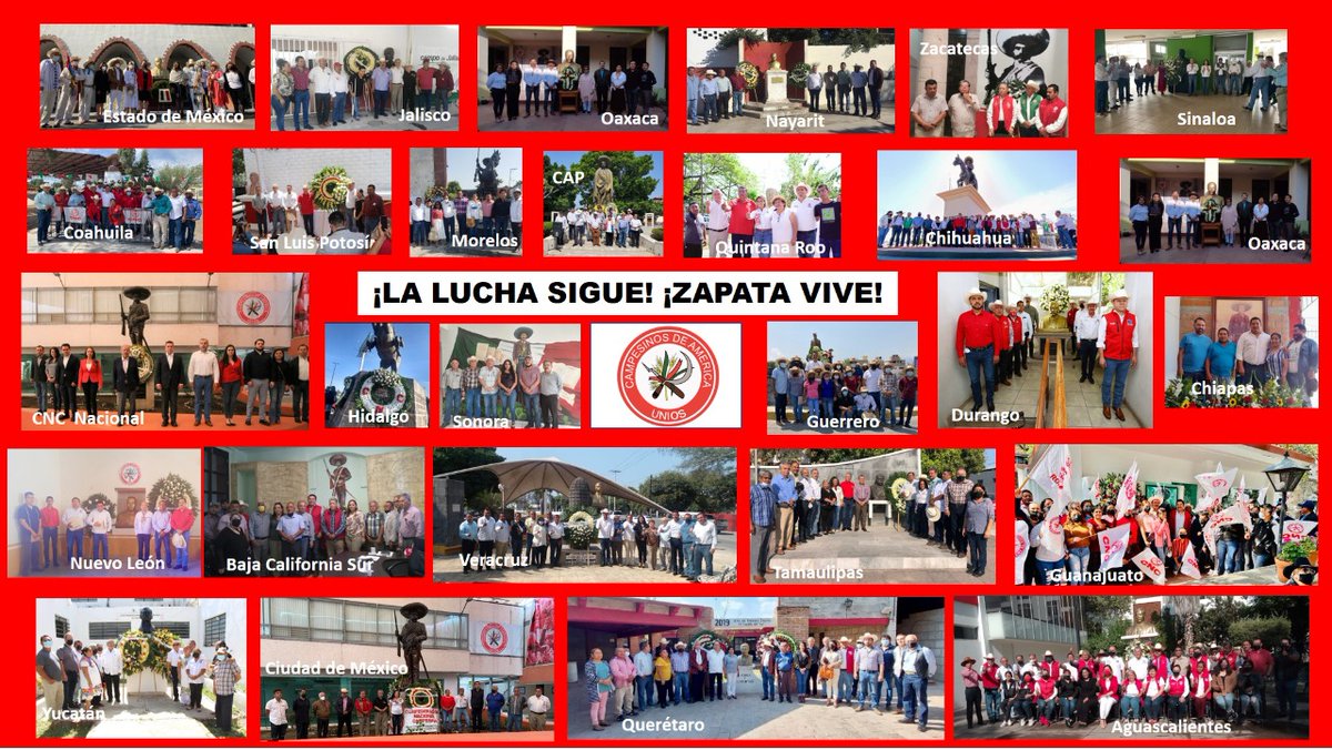 Las y los cenecistas de todo el país recordamos y honramos al general Emiliano Zapata por su lucha incansable para lograr un campo justo. #ZapataVive