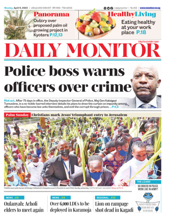 Daily Monitor on Twitter "Monday edition of the Daily Monitor.. You