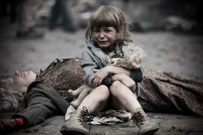 children crying war