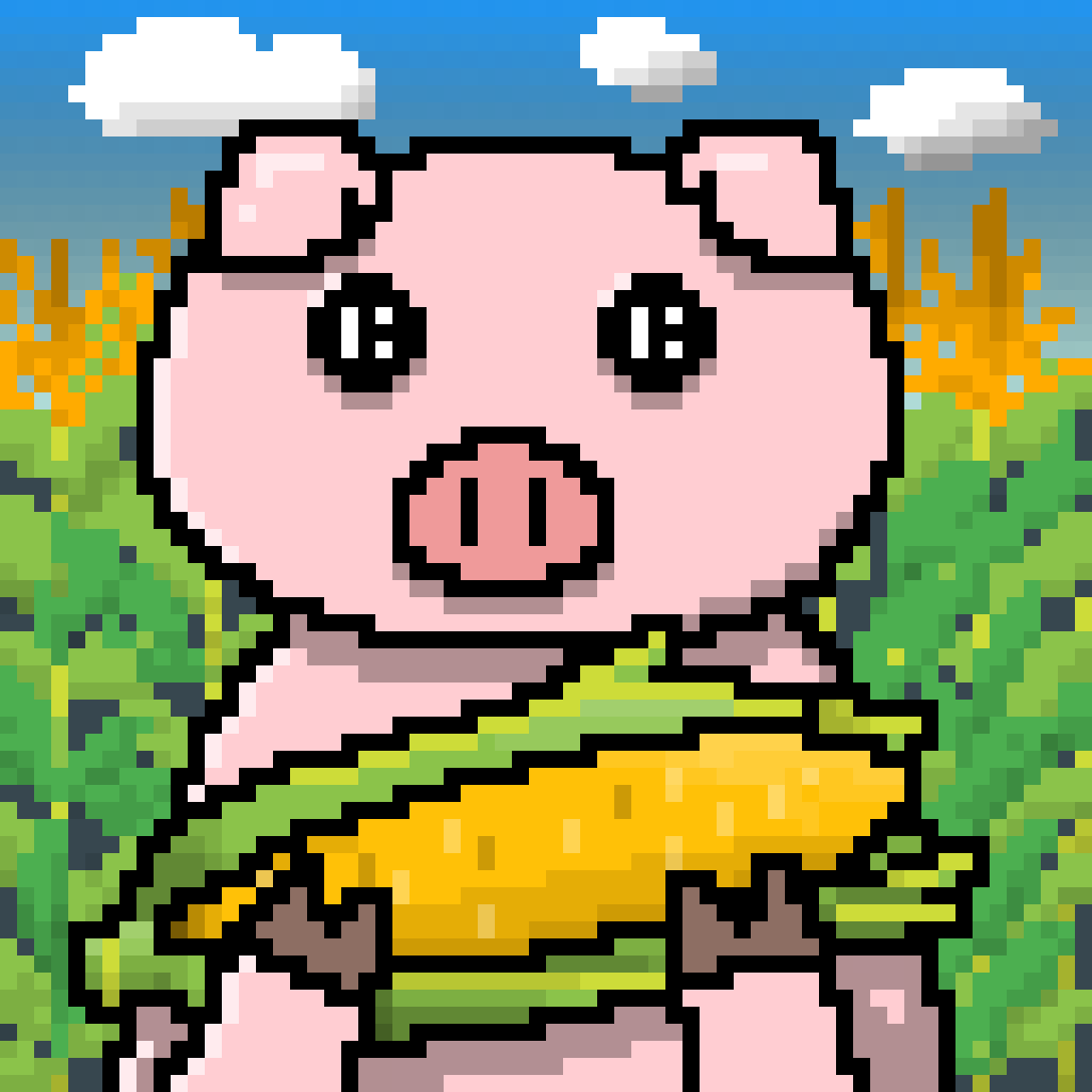 A piggy investor who holds corn.

"Corn is a greedy crop, as farmers will tell you."
—Michael Pollan

#PiggyIC #NFT