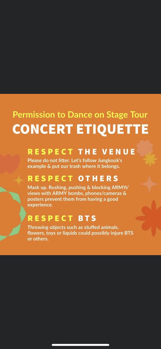tyedyeeyes's tweet photo. Y’all are making a bad name for ARMY. Get it together. We don’t act like that in this fandom- this isn’t a Travis Scott concert. If you block my view bc you run towards them, I will not tolerate it 👏🏼 #bts #PTD_ON_STAGE_LAS_VEGAS #Borahaegas https://t.co/aOU3iP5PLj