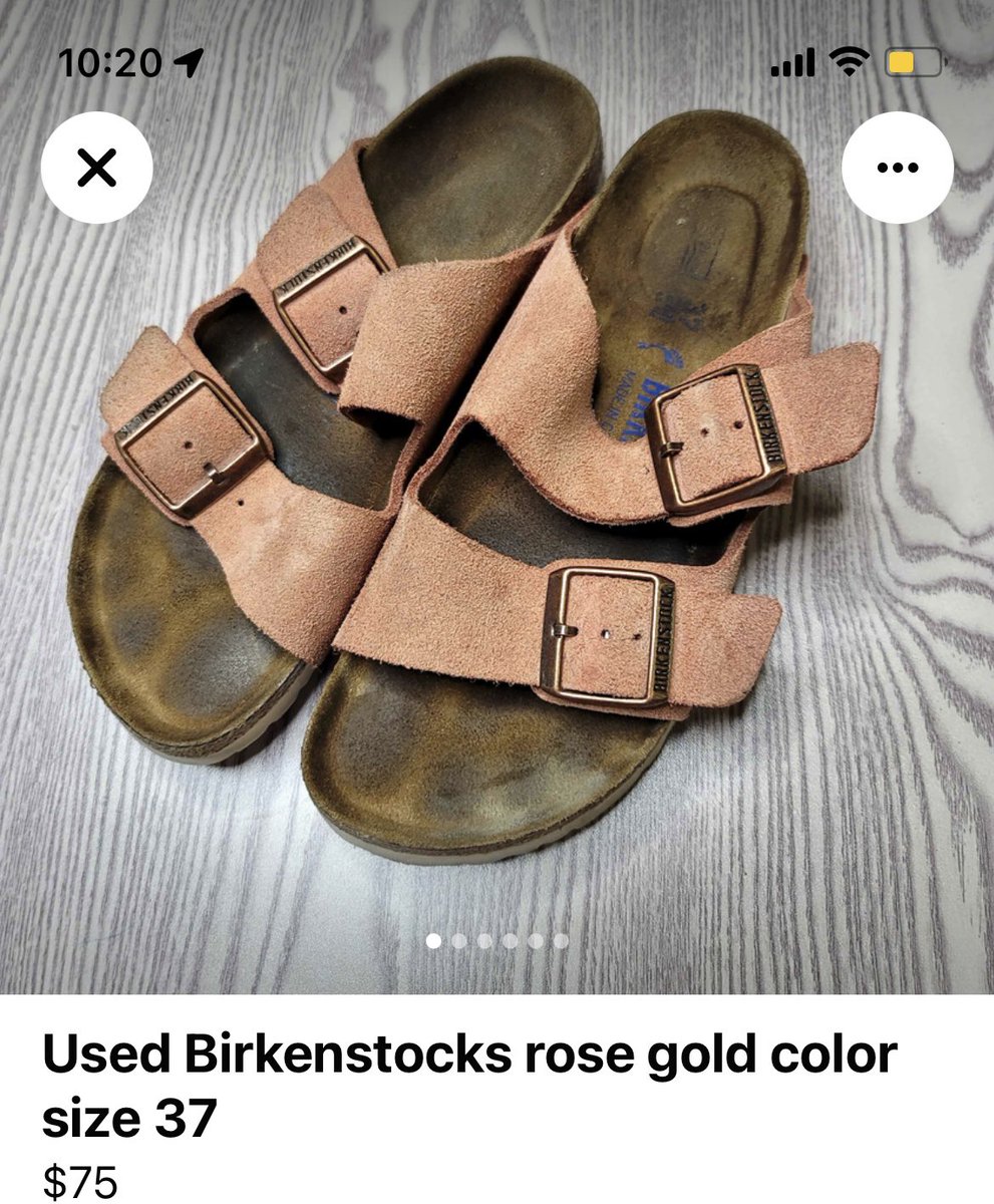ChippyB23's tweet photo. People trying to sell their crusty dirty Birkenstocks on fb marketplace for way too much money, a thread 🧵 https://t.co/cKo75J3lQG