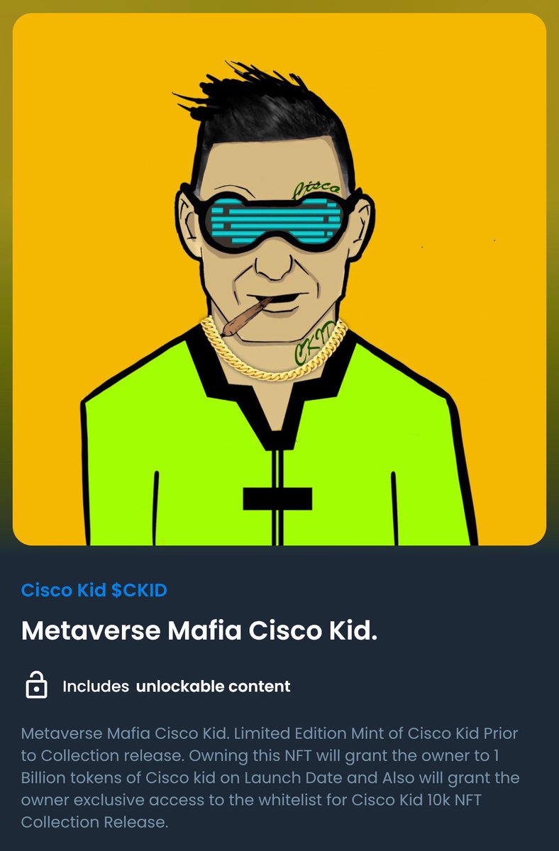 xalphaone_'s tweet photo. #Ciscokid #NFT #stealth #airdrop is still going on . Currently as of right now 662 spots remaining.

Must Do the following : 
1.Tag 5 Friends 
2.Retweet this post   
3.Follow our Twitter Acct 
👉 https://t.co/IgnRhacu2E

You Must @ciscokidcoin and post proof with Ur ETH address. https://t.co/MMVZpJL9FG