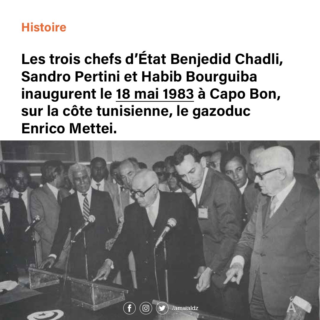 amwaldz's tweet photo. Énergie : 614,7 milliards M3 de gaz algérien a été livré à l'Italie depuis l'entrée en service du gazoduc Trans-Mediterranean Pipeline «Enrico Mattei». Source : Sanatrach, 2019. #Algérie #Italie https://t.co/OBmkRLuC12