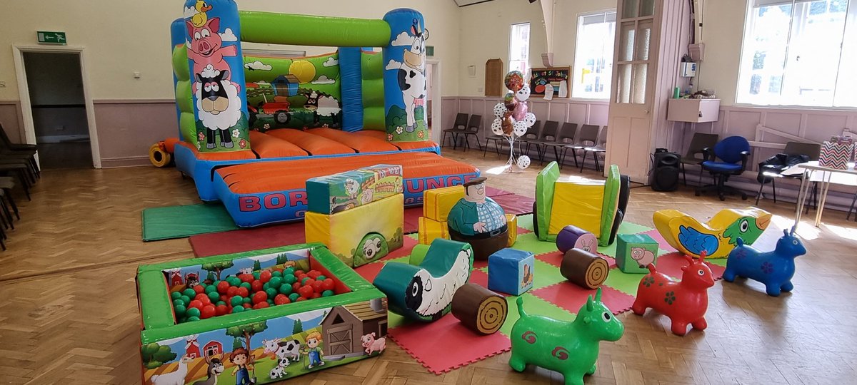 Born2Bounce_uk's tweet photo. Farmyard themed softplay set with matching hand painted bouncy castle, love the tractor slide with this package https://t.co/7KeD2LBaTM