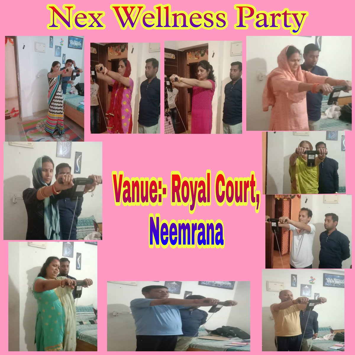 Vkhushansh's tweet photo. कल दिनांक 10 अप्रैल 2022 को Wellness Advisor &amp; Gold Star Leader श्री विकास प्रजापति जी एवं योगिता शर्मा जी द्वारा राॅयल कोर्ट परिसर- नीमराणा में नेक्स पार्टी का आयोजन करके सोसाइटी परिवार का Carada Machine द्वारा नेक्स् स्क्रीन किया गया |
@WHO 
@PMOIndia 
@nexgen_pvt https://t.co/L8gmQuWVjc