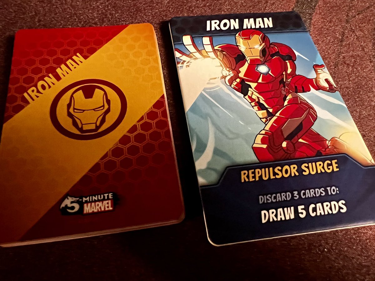 tabletoparcanum's tweet photo. Day 100: 5 Minute Marvel from @spinmastergames this is a fun light, chaotic retail time game. Having the timer app we recommend for a snarky Jarvis voice. Otherwise it’s in and out fun for your family or a filler game. #marvel #5minutemarvel #spinmasters #gameaday https://t.co/VFPN5m9Tb3