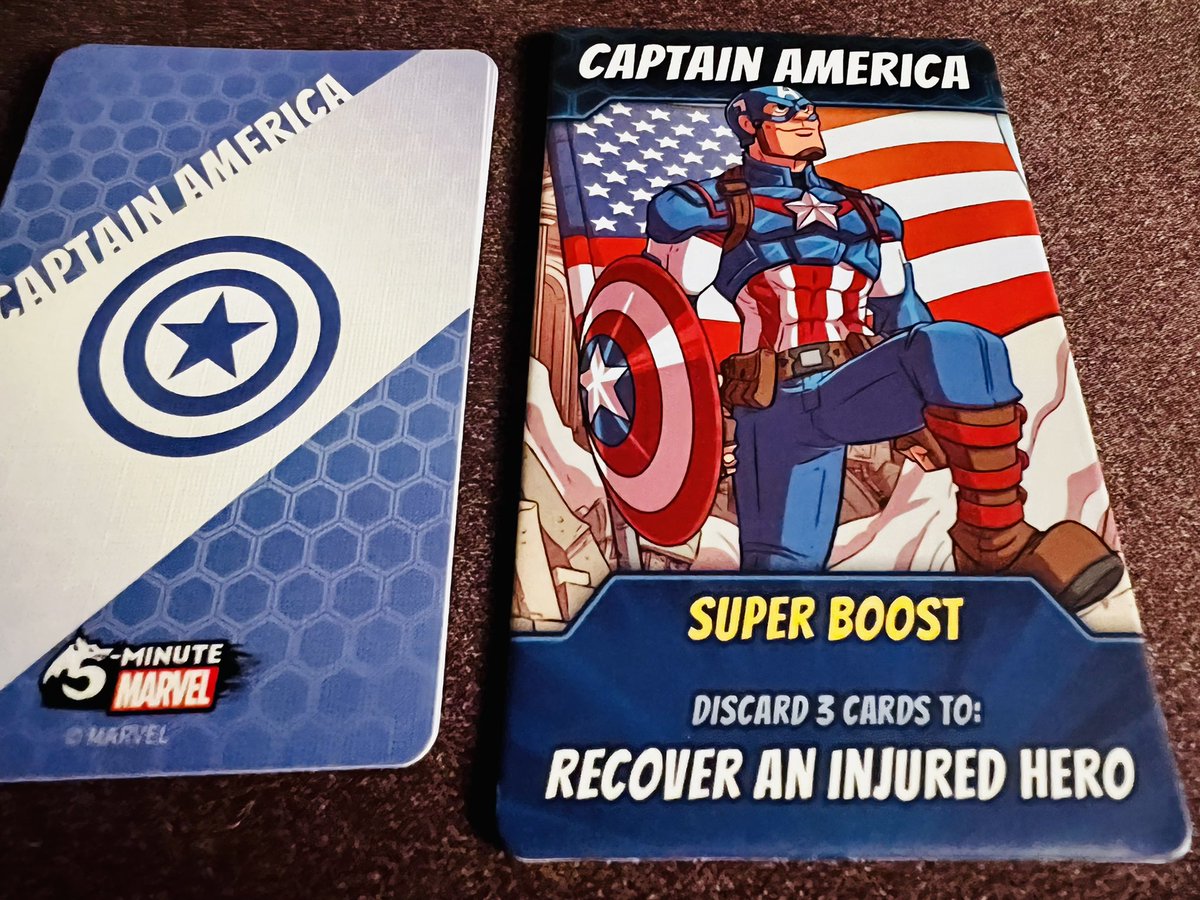 tabletoparcanum's tweet photo. Day 100: 5 Minute Marvel from @spinmastergames this is a fun light, chaotic retail time game. Having the timer app we recommend for a snarky Jarvis voice. Otherwise it’s in and out fun for your family or a filler game. #marvel #5minutemarvel #spinmasters #gameaday https://t.co/VFPN5m9Tb3