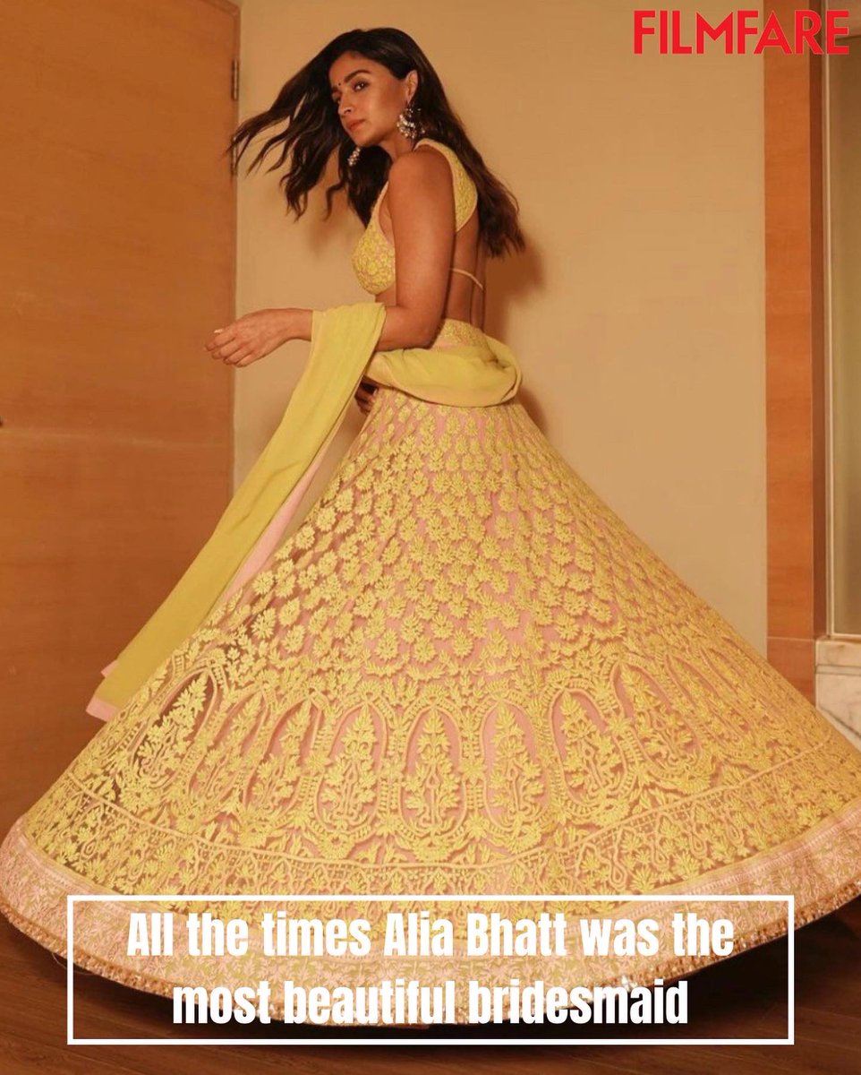 filmfare's tweet photo. As she gets ready for her own wedding, here’s taking a look at all the times #AliaBhatt was the most beautiful bridesmaid. https://t.co/bdijP3gYWG