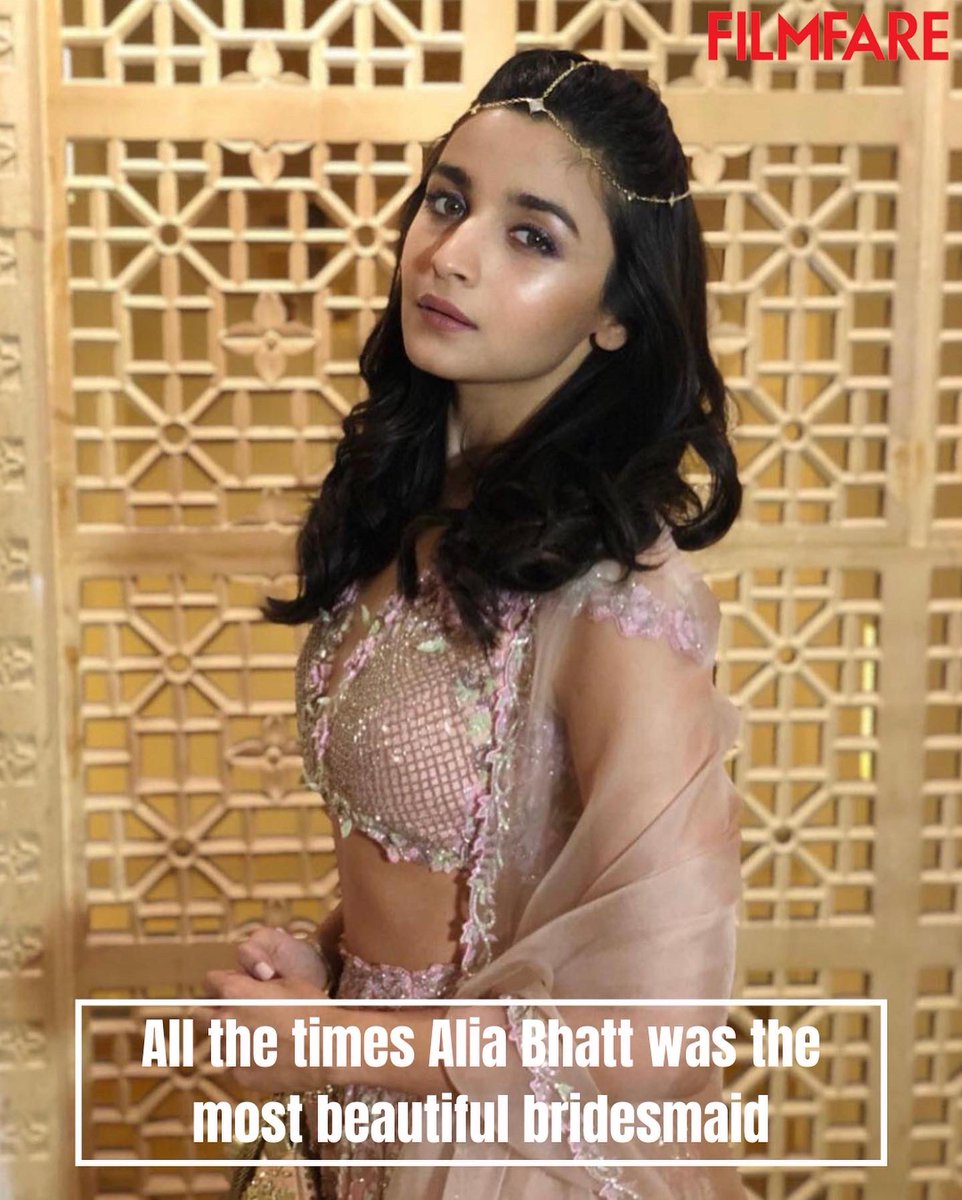 filmfare's tweet photo. As she gets ready for her own wedding, here’s taking a look at all the times #AliaBhatt was the most beautiful bridesmaid. https://t.co/bdijP3gYWG