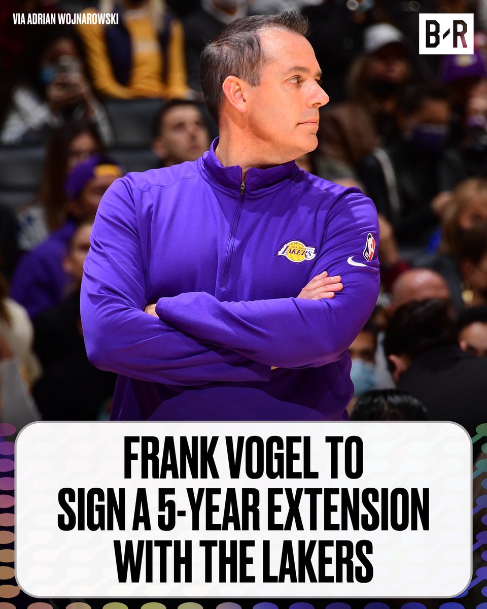Lakers will give head coach Frank Vogel a 5-year contract extension, per <a href="/wojespn/">Adrian Wojnarowski</a>

Well deserved 🙏