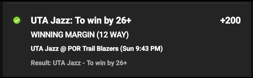 NewYawkGiant's tweet photo. 💰🥳💰🥳💰🥳💰🥳💰🥳💰🥳💰
Shout to EVERYONE who listened and made 💰💰💰
They won by 31! THE EXACT # I "predicted" 🤔🤔🤔🤑🤑🤑
#GamblingTwitter #sportsbettingTips #learnSportsBetting #freeEasyMoney #nba #propBets #bestBetNy #jazzVblazers #blowout
@DerekBrunson TOLD YA BRO!💯 https://t.co/sw9Wxb5fNl