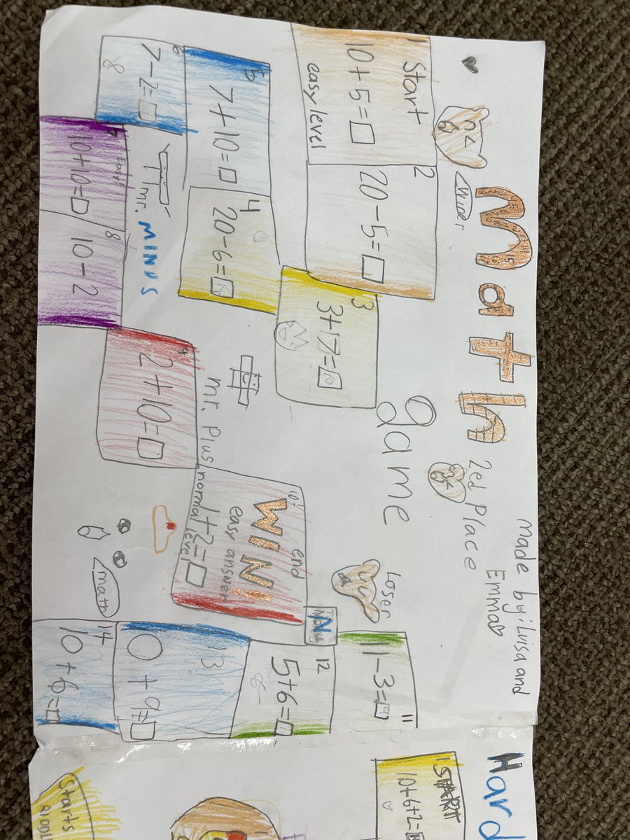 MelissaFleck8's tweet image. Grade 1 integrating math into their unit of inquiry about play. So many fun math games that help us learn and have fun. #pypmath @HannaBaenana @ms_suepark