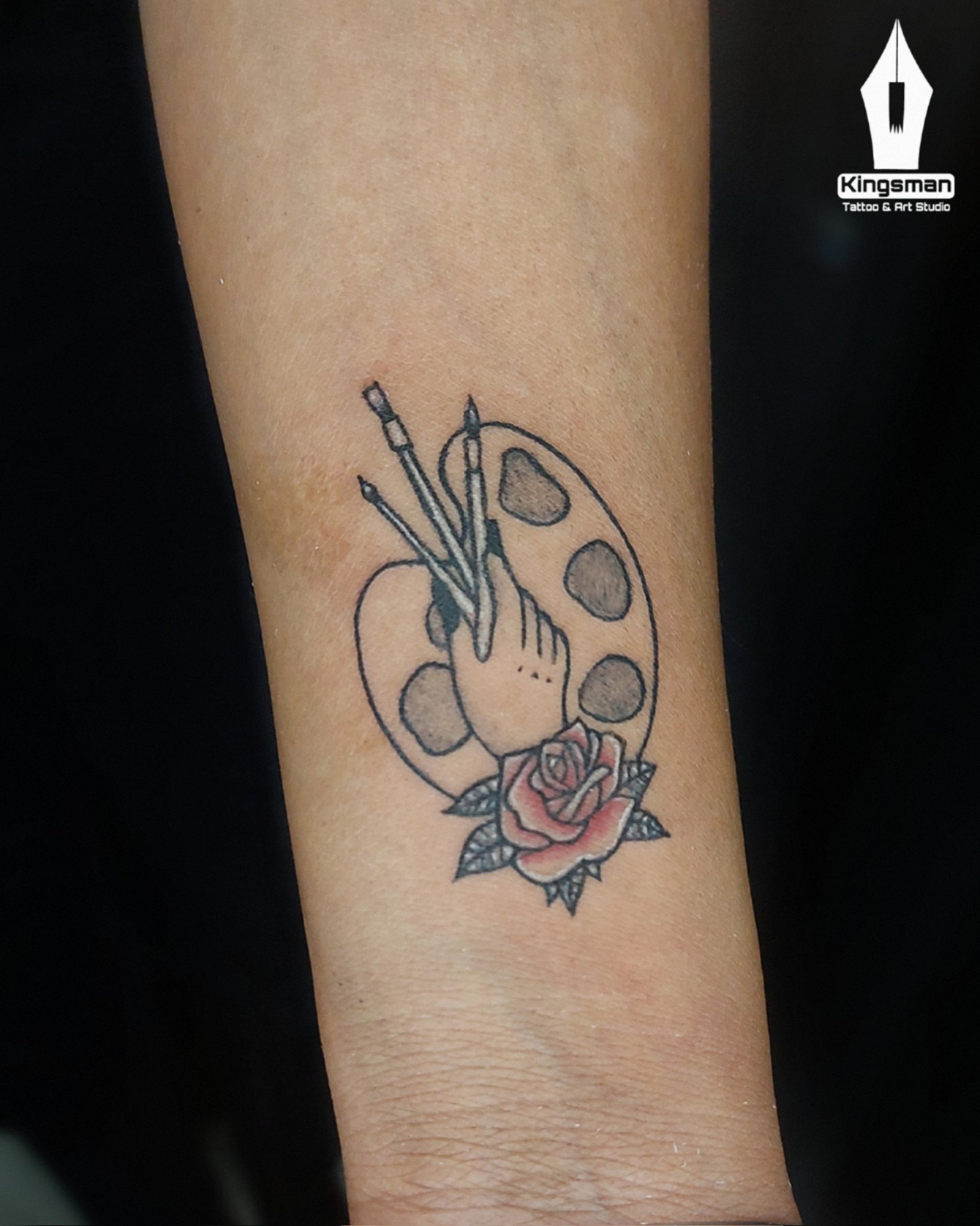 Paintbrush And Palette Tattoo