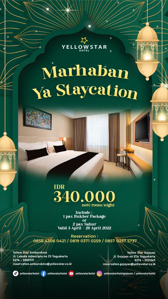 Buka Puasa di Rooftop sambil menikmati senja Kota Jogja! Di mana lagi kalau bukan di Yellow Star Hotel Gejayan. Yuk reservasi dapetin promonya 🥰

Informasi dan Reservasi :
link.yellowstar.co.id/Breakfasting-Y…

#Ramadhan #RamadanMubarak #RamadanKareem #Ramadan2022 #JOGJA #Yogyakarta