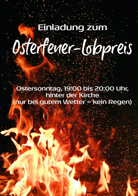 Herzliche Einladung zum #OsterfeuerLobpreis am #Ostersonntag in Pivitsheide, hinter der Ev. Kirche, von 19.00 bis 20.00 Uhr.
#pivitsheide #osterfeuer #lobpreis #ostersonntag #cvjm #cvjmpivitsheide #ostern