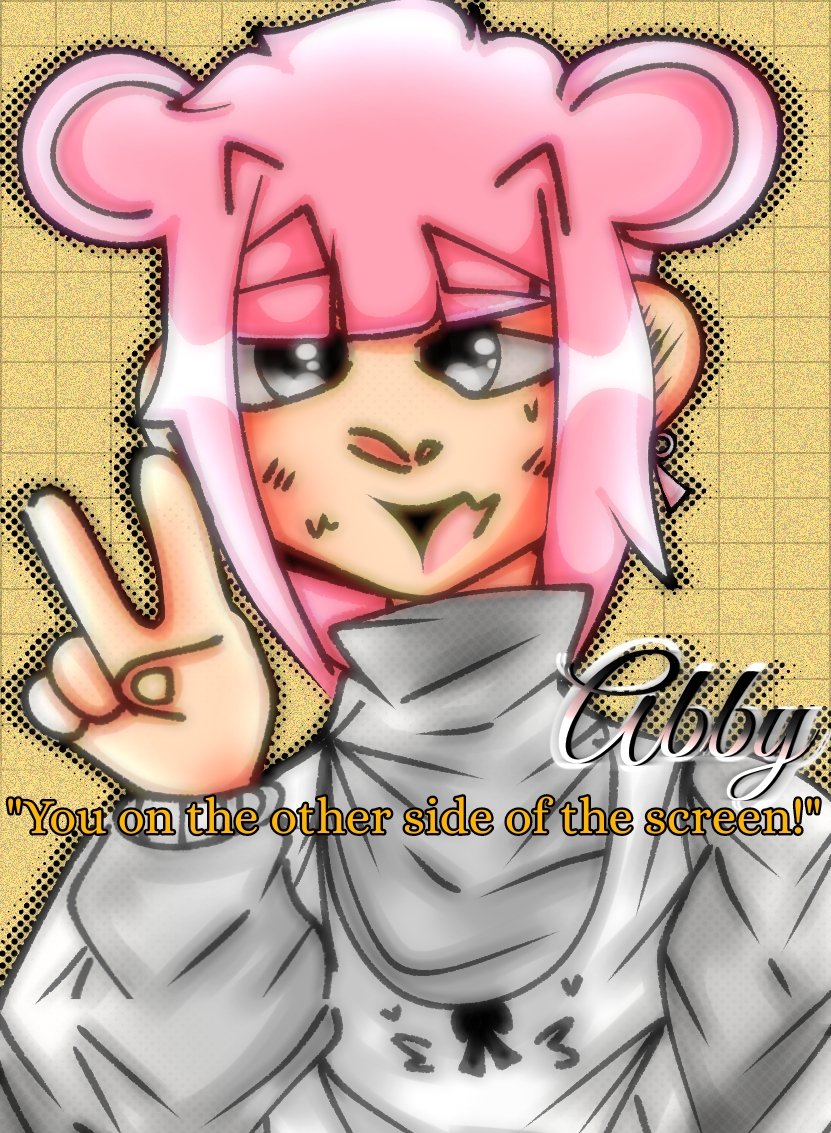 Y3sterdayNight's tweet photo. “You on the other side of the screen!” 

Abby motivational era?!
First art post <3

#originalcharacter #art #digitalart #artistsontwitter #artist #DigitalArtist #drawing #artwork #ibispaint #ibisPaintX #wallbreak #thirdwallbreak #Explore #explorepage #hopethisdoesntflop https://t.co/5pH9xhDrmN