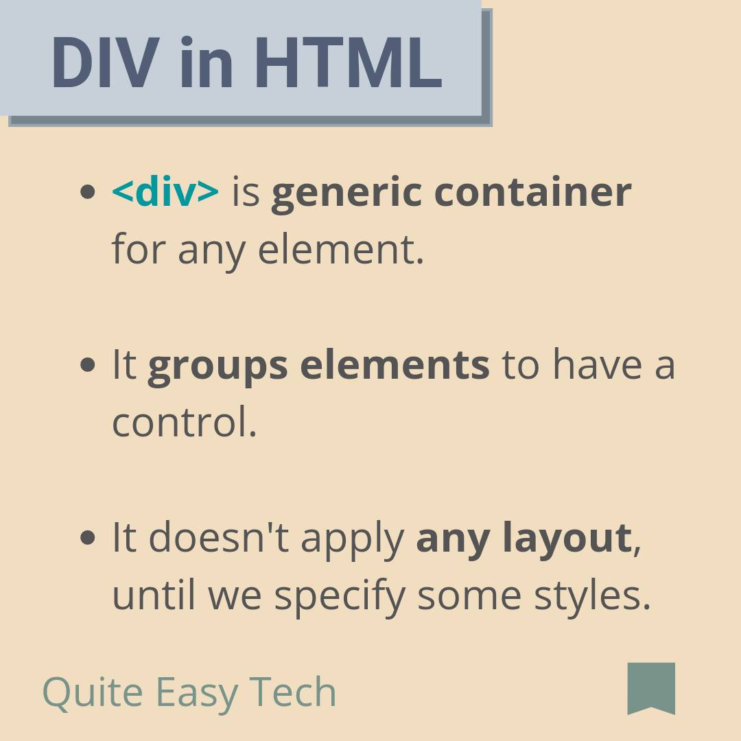 CodingAwareness's tweet image. What is the use of DIV element in HTML? Web development tips. 
#webdevelopment #html #htmltip #coding #webdesign