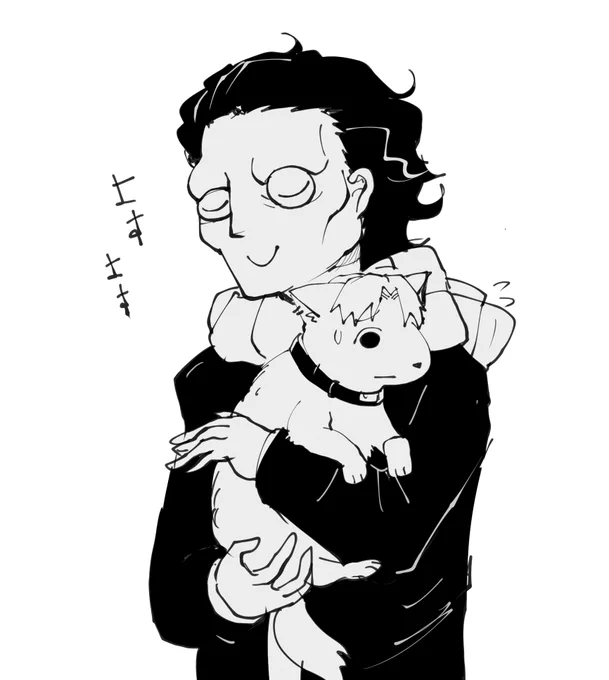 抱っこしてお散歩してる旦那と歩かせてほしい犬のすけ 