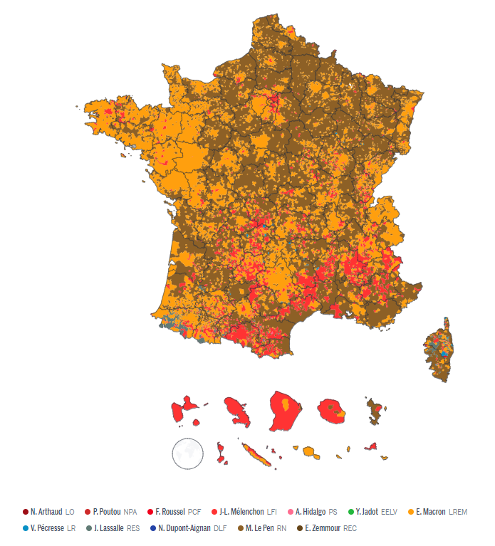 lemonde_pol's tweet photo. #Présidentielle2022 Comment ont voté les électeurs dans votre commune ?

Explorez les résultats du premier tour avec notre carte interactive 👉 https://t.co/uNuQcWiMJI https://t.co/bwizVvyg0G