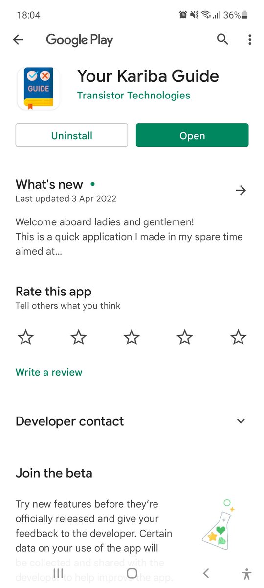 maputiatota's tweet image. It's finally out now!
Download Your Kariba Guide app from the Google Play Store now!
play.google.com/store/apps/det…
@FlutterDev @AfroBloggers @9jaBloggers @RwandanBloggers @ZtaUpdates @KaribaHolidays @CarribeanBay @PTChimusoro