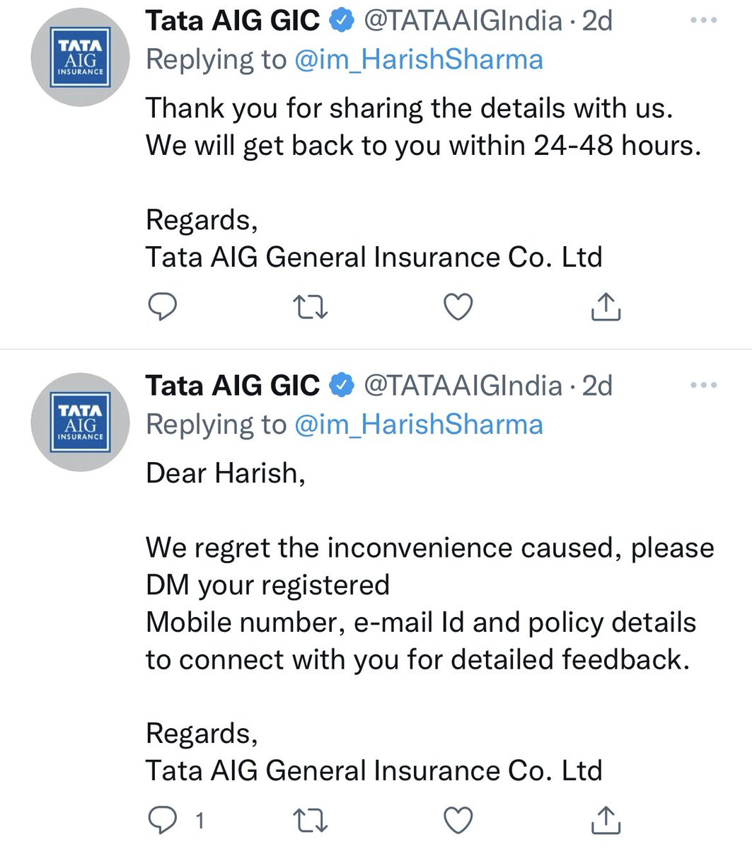 im_HarishSharma's tweet photo. @MoHFW_INDIA @mansukhmandviya @DrBharatippawar i m still struggling to get my claim settlement for my treatment due to unresponsive behaviour of @policybazaar &amp; @TATAAIGIndia 
Pls help to this problem resolved https://t.co/M95arlNqFH