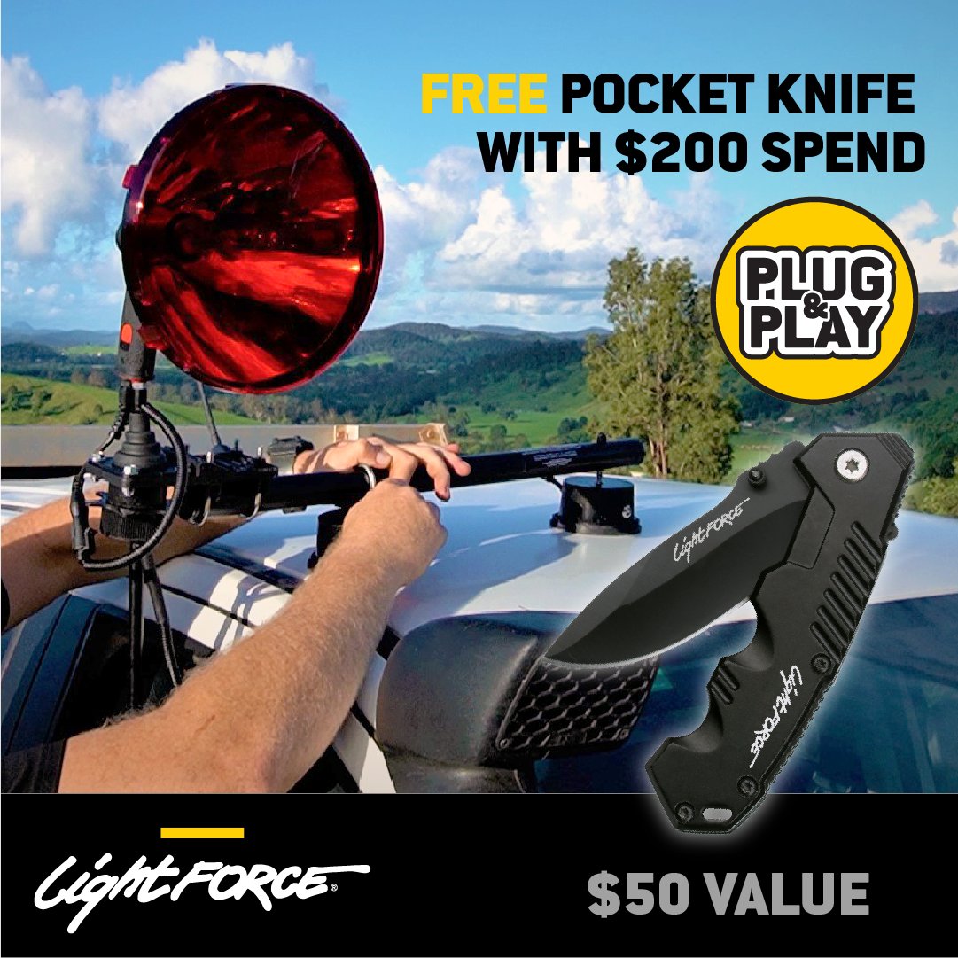 For a limited time, for every $200 you spend on Lightforce Sporting Lights Plug &amp; Play Range, you will revieve a free pocket knife valued at $50!
Click here: bit.ly/3hJzMjD
#mylightforce