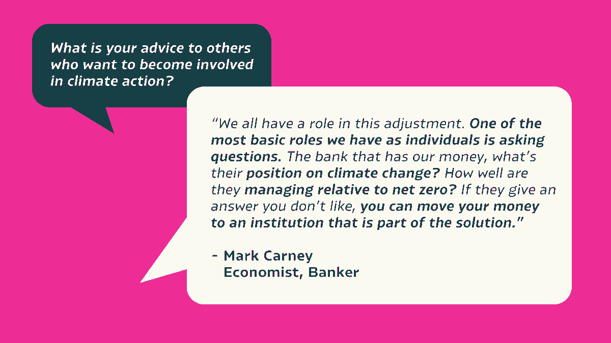 Mark Carney served as the governor of the Bank of England from 2013 - 2020, and was appointed by the UN Secretary General as the UN Special Envoy on Climate Action and Finance in 2019. 

He knows his stuff. 

#switchitgreen #climateaction #markcarney #greenfinance