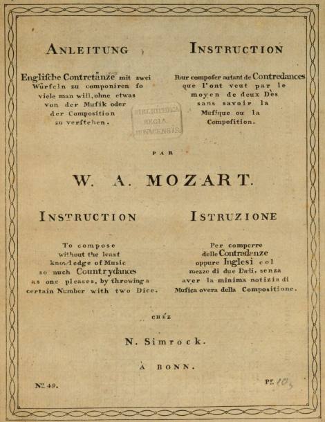 xpagescorella's tweet photo. Cap a l'any 1798 la casa #Simrock va publicar a #Bonn una partitura suposadament de #Mozart amb aquesta curiosa indicació: "per a compondre sense el menor coneixement de música, tantes #contradanses com a un li plagui." 😯 https://t.co/iZsTdz0AOA