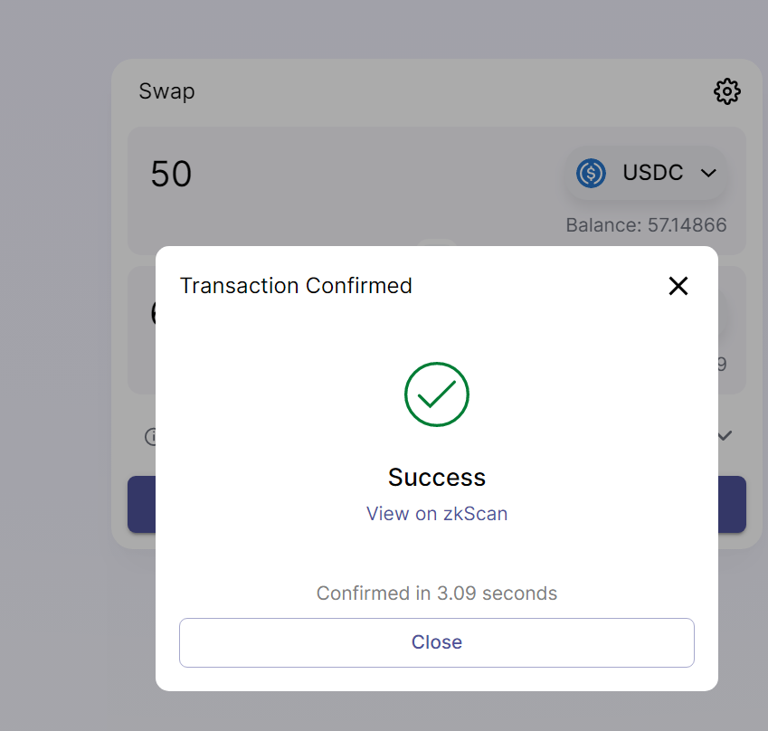 jerry_atkison's tweet photo. #layer2 #zksync #testnest the syncswap speed is so quickly!! i can not wait for it`s main net live on! there are my test recoding . https://t.co/Q2eBFY0ov1