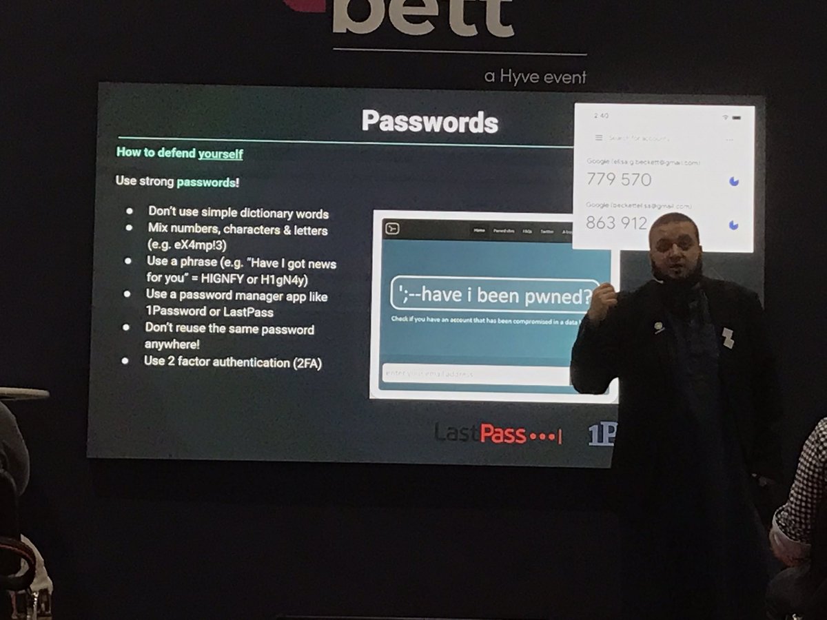rcoultart's tweet image. Thank you @abid_patel for some useful reminders and pointers around cybersecurity 👏 #Bett2020
