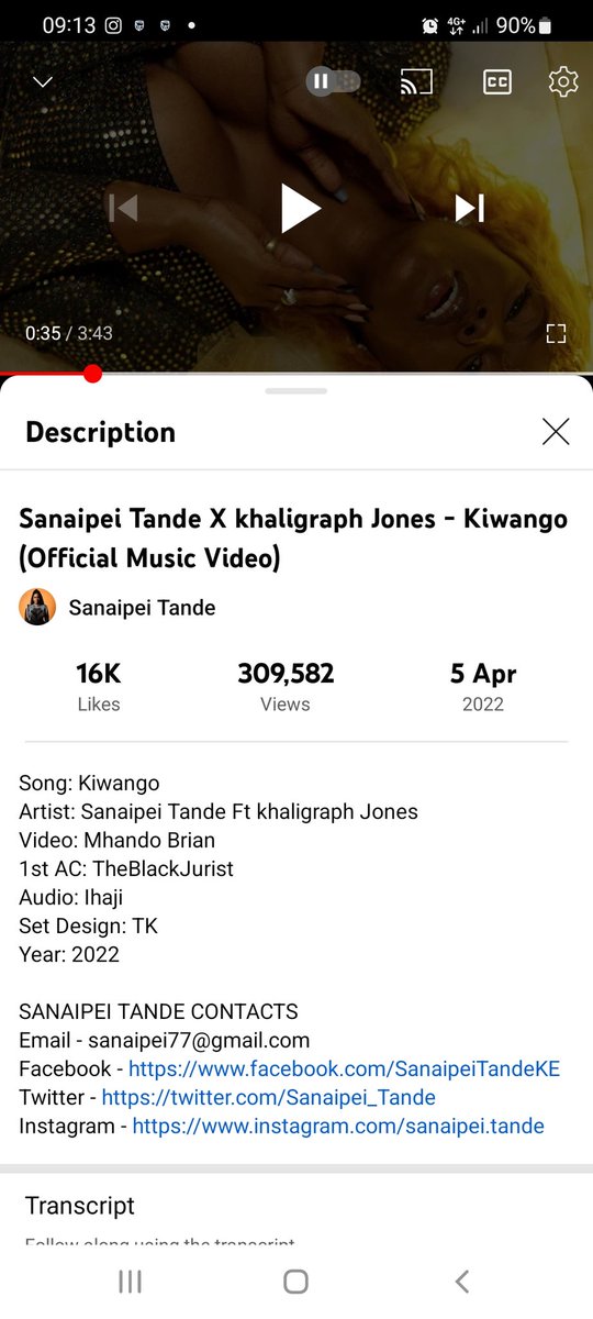 Sanaipei_Tande's tweet photo. Thankyou for 300k plus views!!! Hata kama umewatch mara moja tunashukuru!! Keep those views coming! #kiwango ft @khaligraph_jones 🥰 Watch Like Comment Share and Subscribe https://t.co/BMrZjaJVnZ