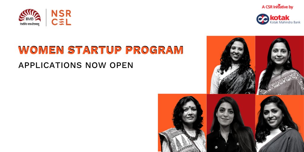 nsrcel's tweet photo. Transform your idea into a business with guidance from #mentors, #funding support and incubation at NSRCEL’s #WomenStartupProgram at IIM Bangalore, a CSR initiative by Kotak
Apply now! https://t.co/6pJyZEkvWU
#FemaleFounder #businessgrowth #IIMBangalore #ideatoimplementation https://t.co/9XTmiYmuwb