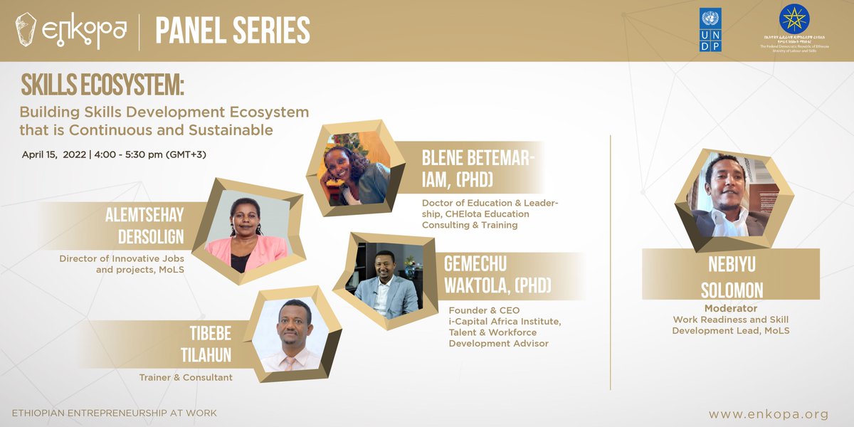 Don't forget to register for the 11th #Enkopa Panel Series session entitled “Skills Ecosystem: Building Skills Development Ecosystem that is Continuous and Sustainable” which will be on April 15, 2022, from 4:00 - 5:30 pm (GMT+3). 
Link for registration 👇us06web.zoom.us/webinar/regist…