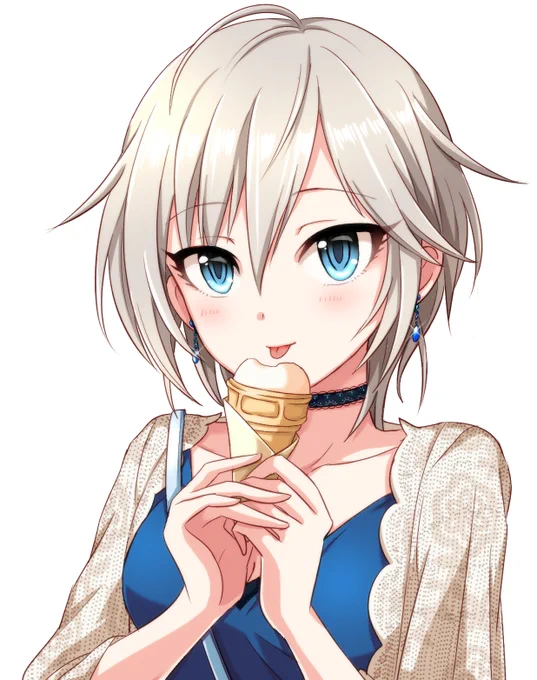急に暑くなったからアイス食べてるアナスタシアで涼みましょ(過去絵) 