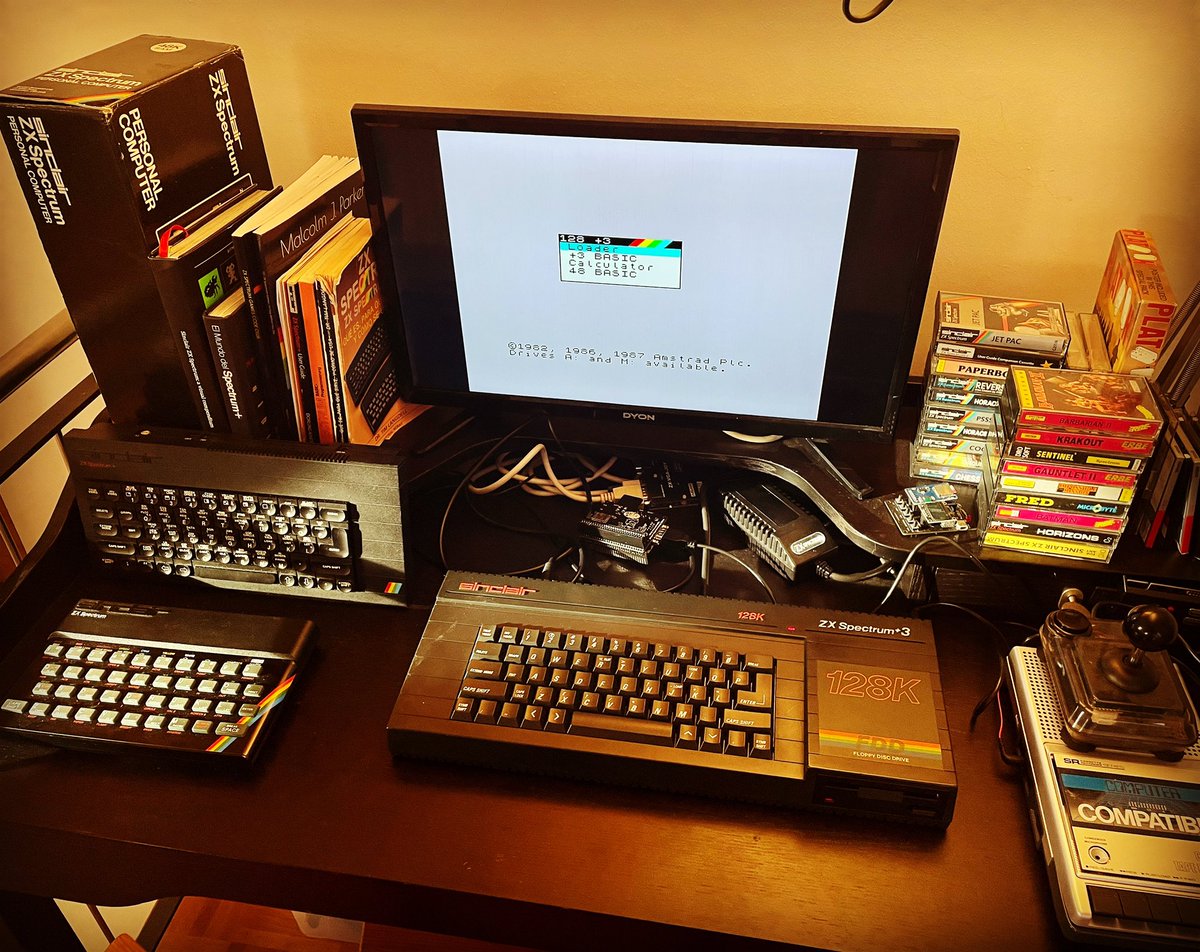 FFBenedetti's tweet photo. My ZX Spectrum setup 🌈 #zxspectrum #zxspectrum48k #zxspectrumplus3 #zxspectrumplus #sinclair #retrocomputer #retrogaming #80s #8bit https://t.co/e57sJtqGQb