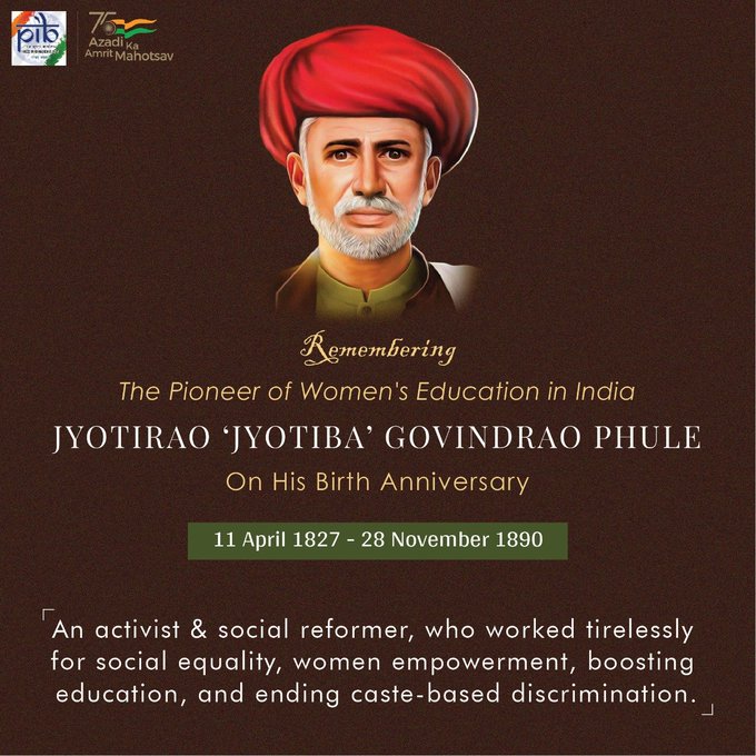 Graphic on birth anniversary of Mahatma Jyotiba Phule 