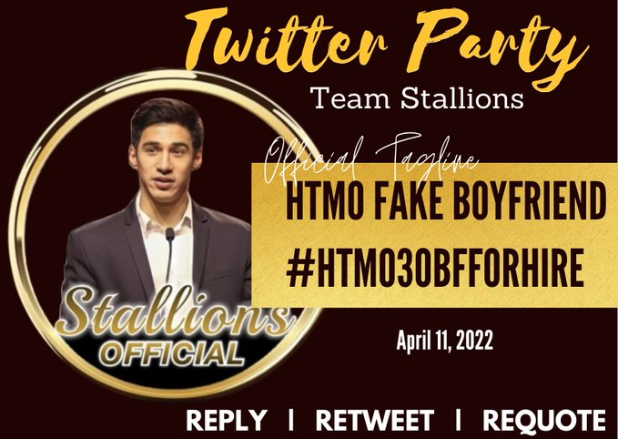 StallionsOFC's tweet photo. Happy Monday, everyone! It's twitter party time! Sixth episode will be up in an hour. Tweet with us using the official tagline - 

HTMO FAKE BOYFRIEND
#HTMO30BFForHire https://t.co/iWm2azxb8T