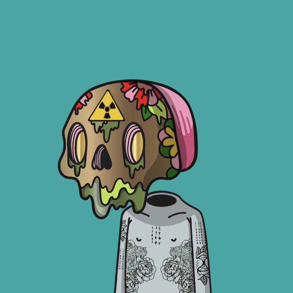 shelts000's tweet photo. Pretty stoked with my Muertos - my fave trait gotta be the security camera body! #muertostakeover @los_muertosNFT https://t.co/Hf689EiDR9