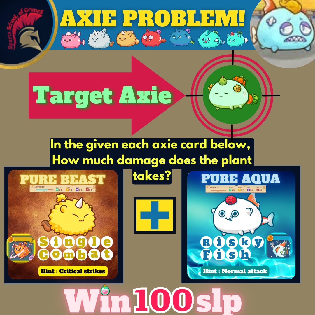 official_ssog's tweet photo. ‼️GAME TIME‼️

In the given each axie card below, how much damage does the plant takes? Type you answer and we will pick randomly that will win 100 SLP 🪙✨

LIKE | FOLLOW | RETWEET https://t.co/NPjGMrDZ0p