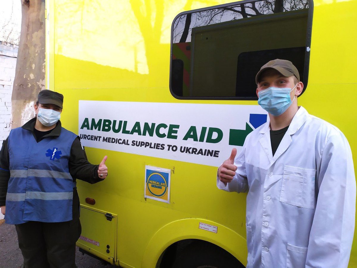 AmbulanceAidLtd's tweet photo. Our first two @AmbulanceAidLtd Ambulances and supplies have arrived safely in #ukraine. https://t.co/jviH6FOSCV