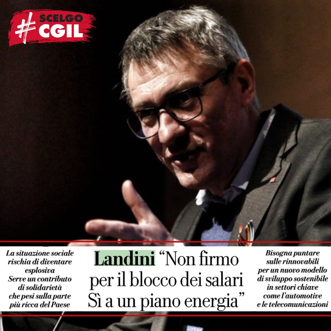 cgilnazionale's tweet photo. "Se qualcuno pensa ad un Patto sociale per moderare i #salari, fa un errore e sappia che la #Cgil non è disponibile a firmarlo". Lo afferma #MaurizioLandini su @repubblica di oggi #11aprile

👉Per leggere l'intervista integrale: https://t.co/FsylC1kSwv https://t.co/vw9JDiYrUB
