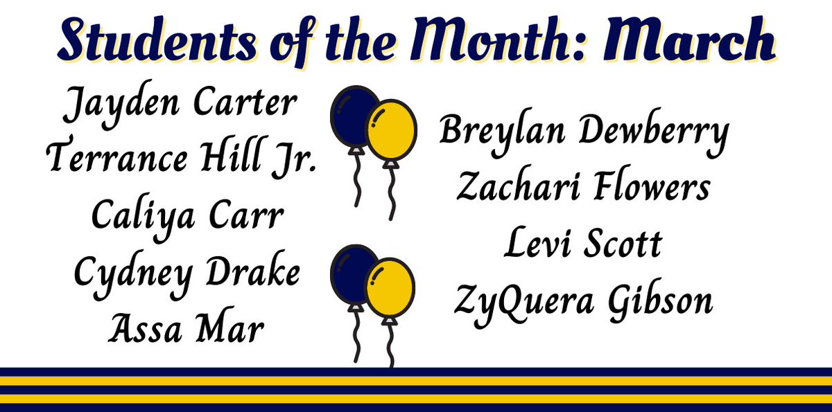 Welcome back from spring break, Golden Eagles! Let's start with some March Students of the Month celebrations!! Way to SOAR!! #AdvanceintheRACE